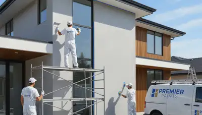 Ogden, UT house painting crew applying weather-ready exterior paint on a home