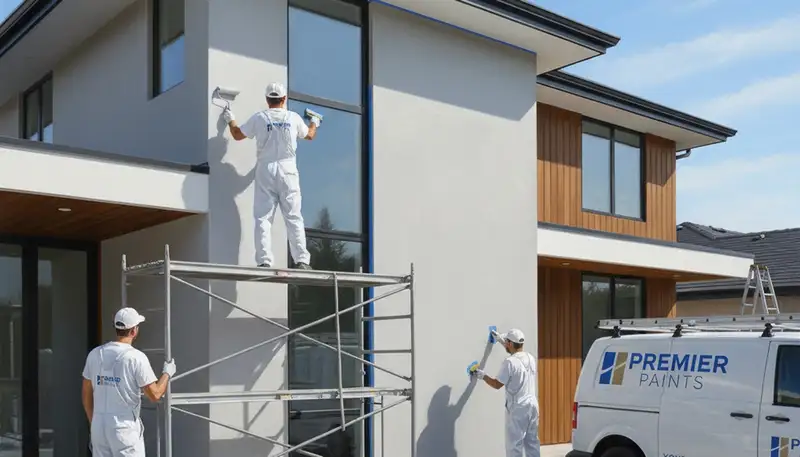 Ogden, UT house painting crew applying weather-ready exterior paint on a home