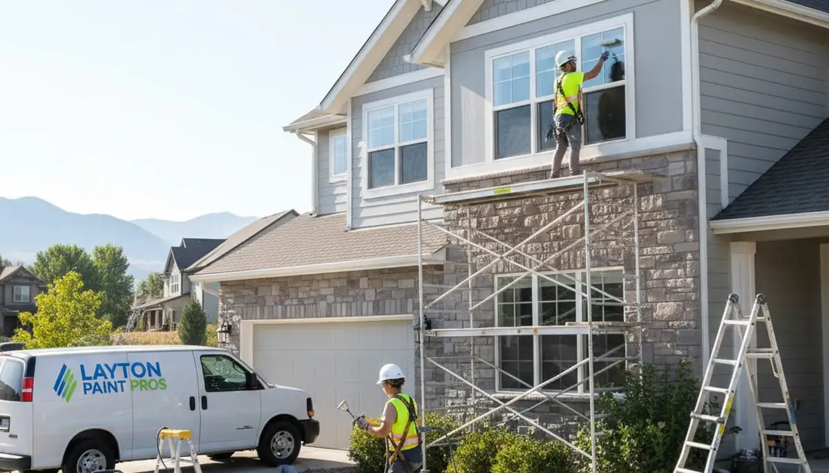 Ogden, UT painting contractor on an exterior house painting project