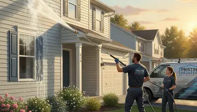 Vinyl siding pressure cleaning in Ogden, UT by Ogden Paint Pros for a cleaner, restored home exterior